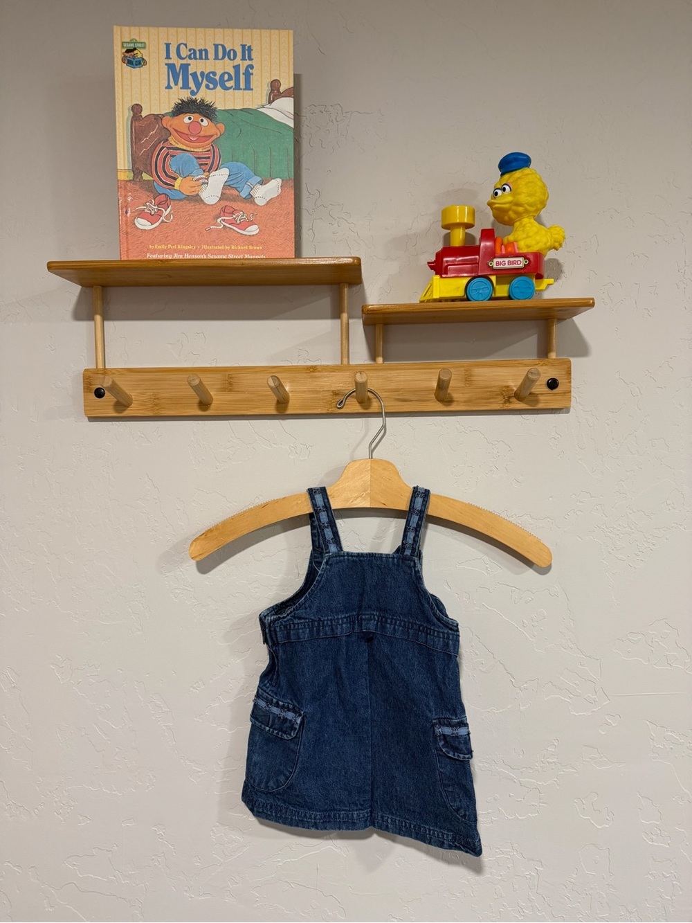 Girls Dark Blue Denim Pinafore Dress - Casual Playwear